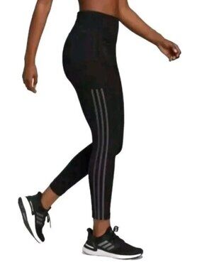 Adidas Climalite Workout Tights High Rise 3-Stripe Women's Size L